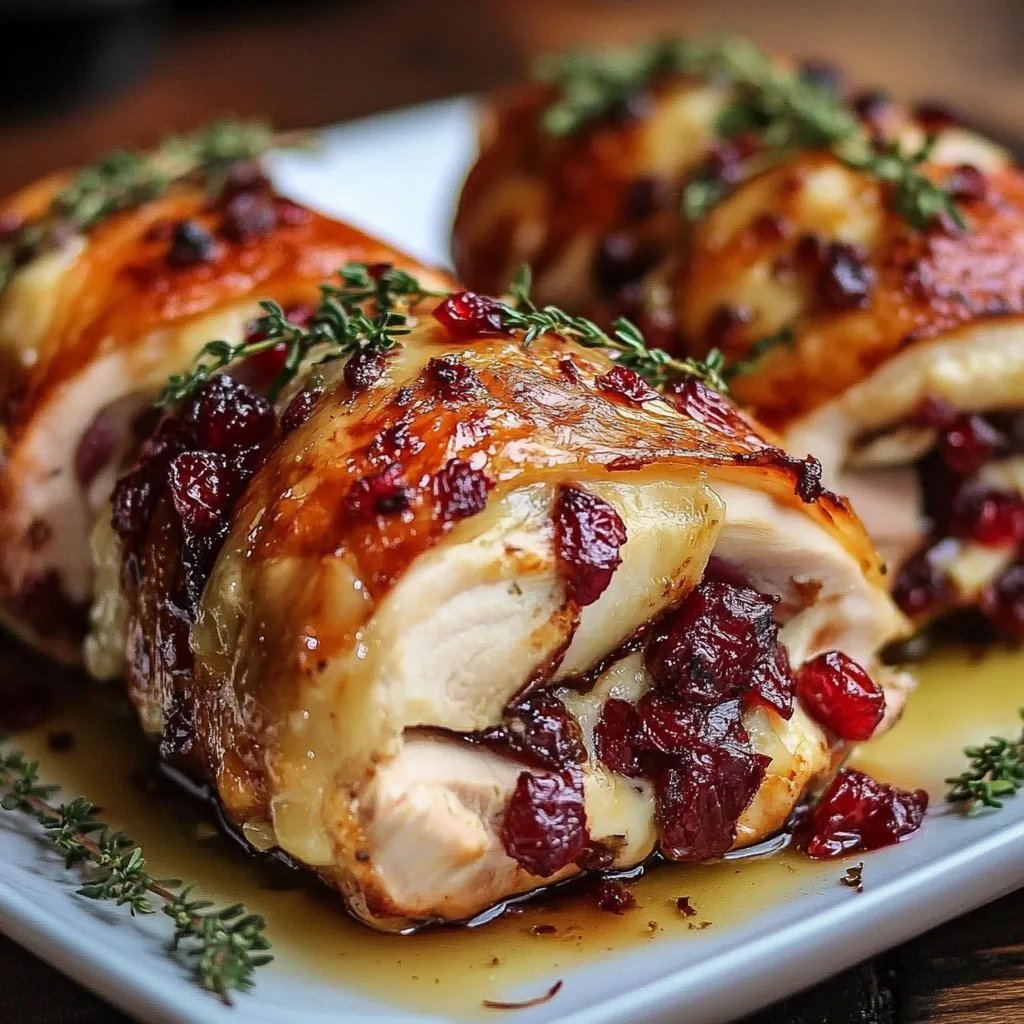Impressive Cranberry Brie Stuffed Chicken