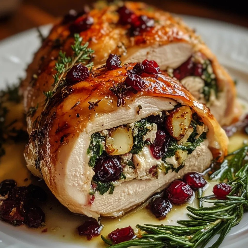 Spinach & Cranberry Stuffed Chicken Breasts