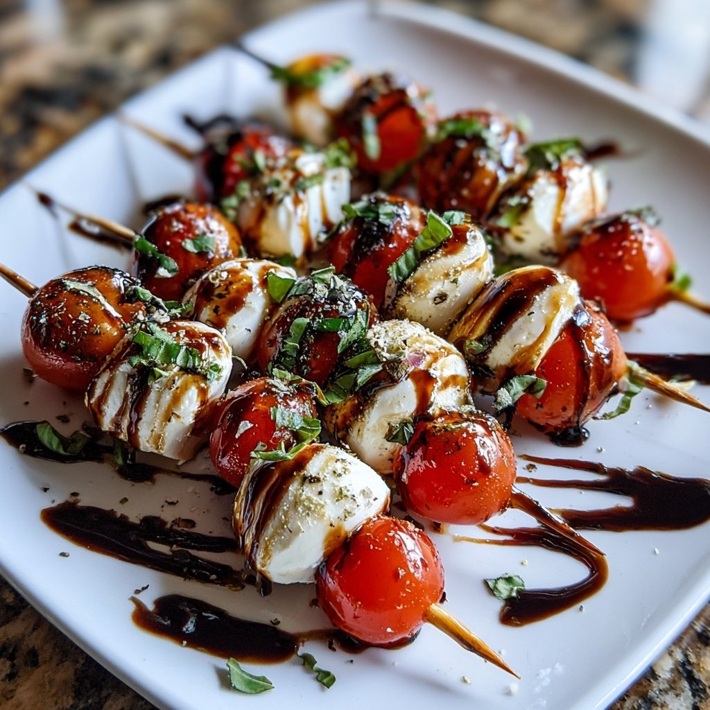 Caprese Skewers Balsamic Glaze