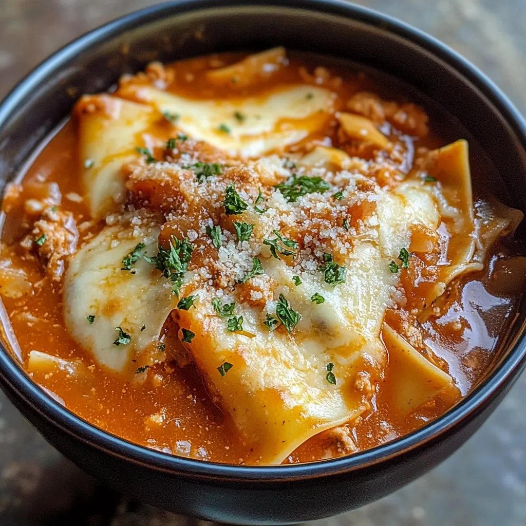 Super Quick Lasagna Soup