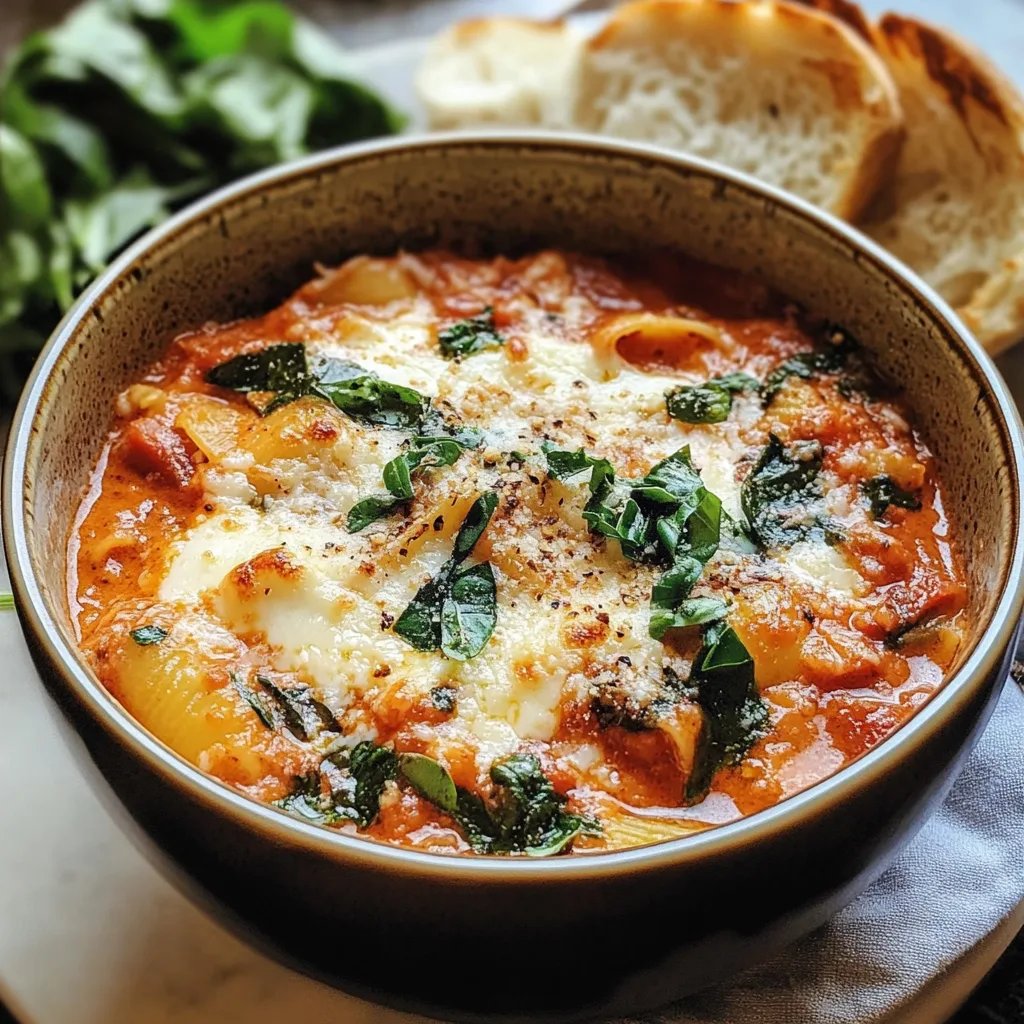 Creamy Lasagna Soup with Bread
