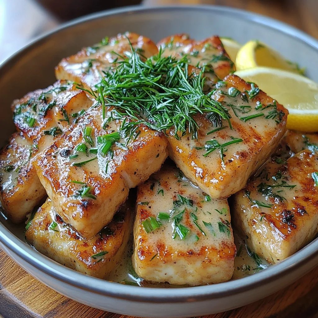 Vegan Crispy Tofu w/ Lemon Dill Cream Sauce: An Incredible 7-Ingredient Recipe