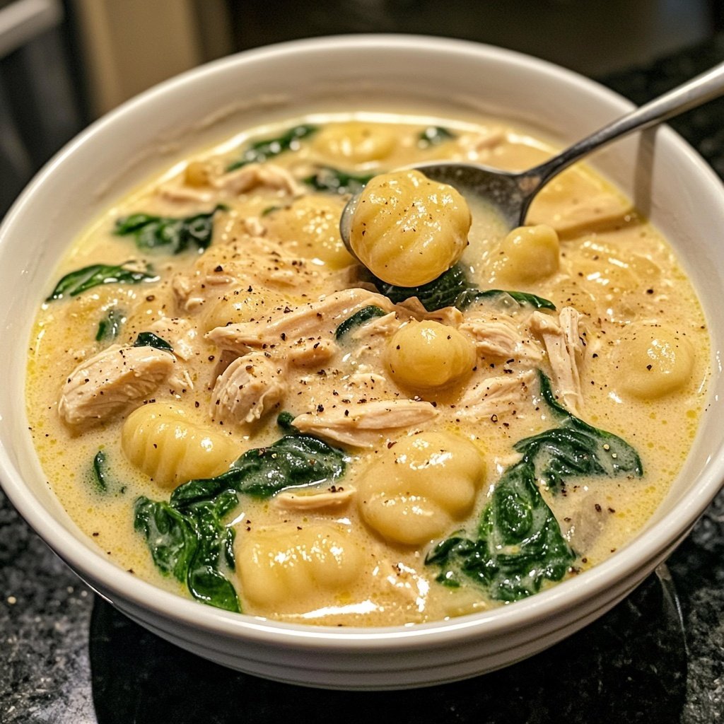 Creamy Crockpot Chicken Gnocchi Soup