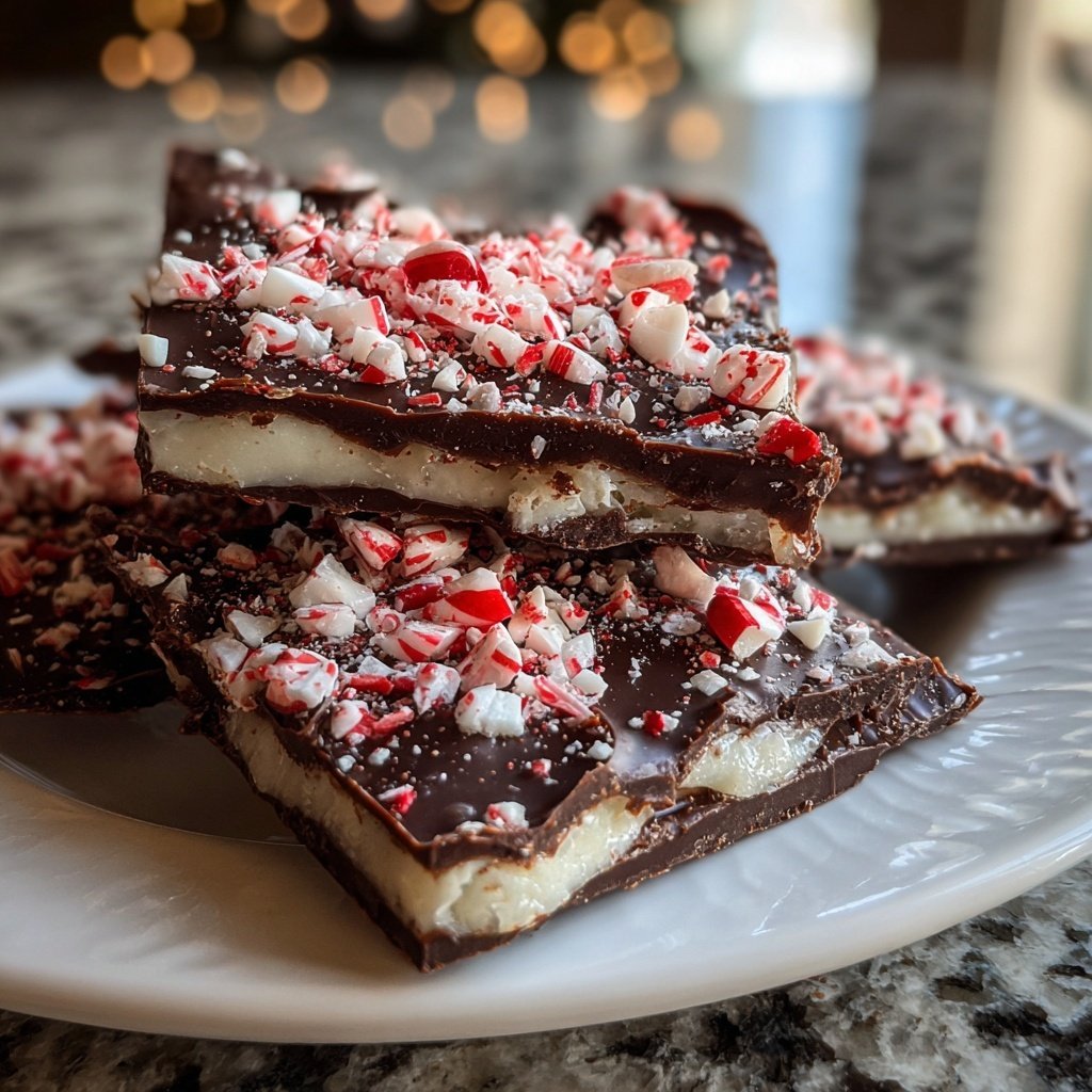 Peppermint Bark with Dark Chocolate