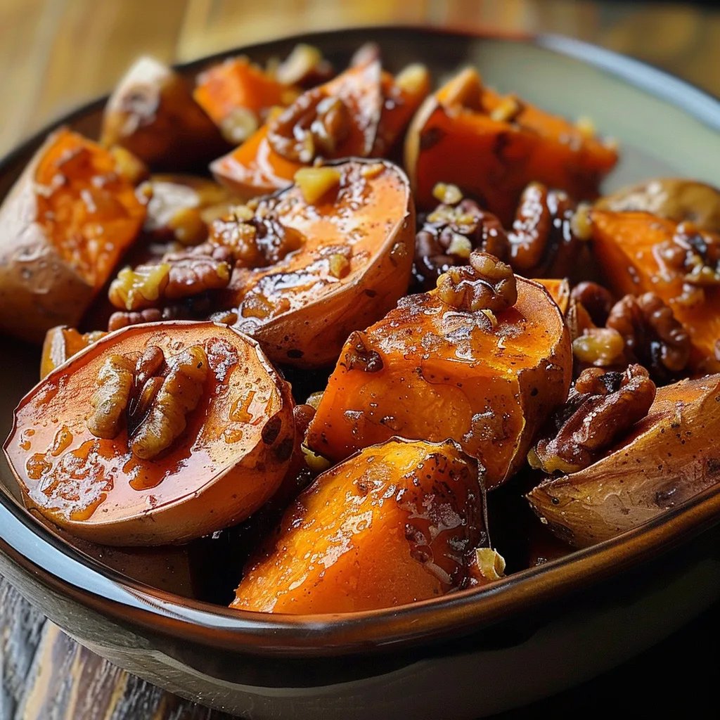 Walnut Maple Roasted Sweet Potatoes