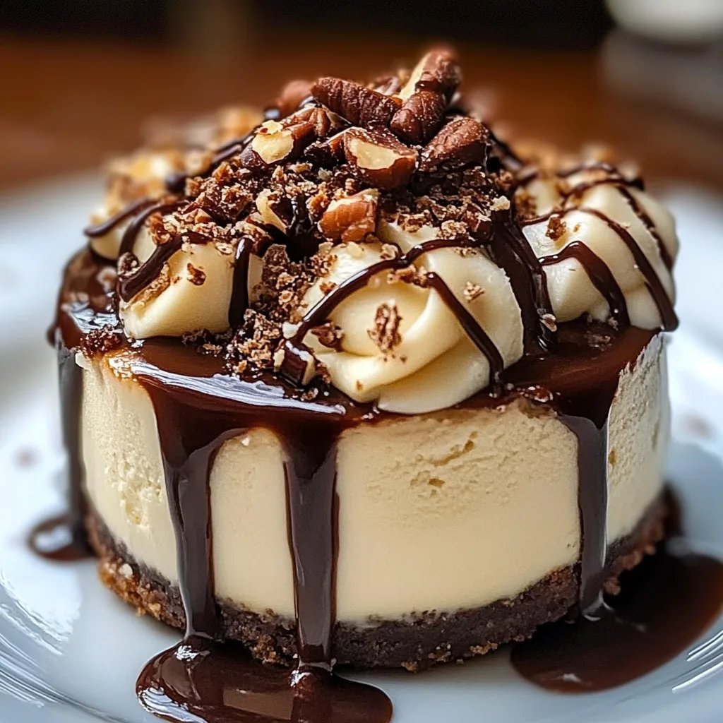 No Bake Turtle Mini Cheesecake