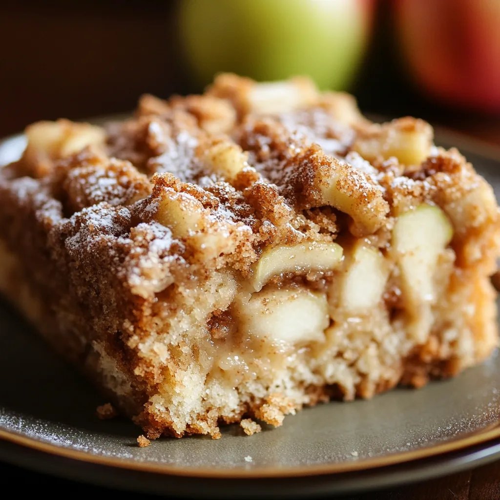 Apple Crumb Cake with Cinnamon Apple Drizzle