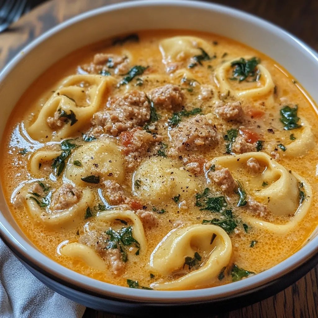 Creamy Sausage Tortellini Soup