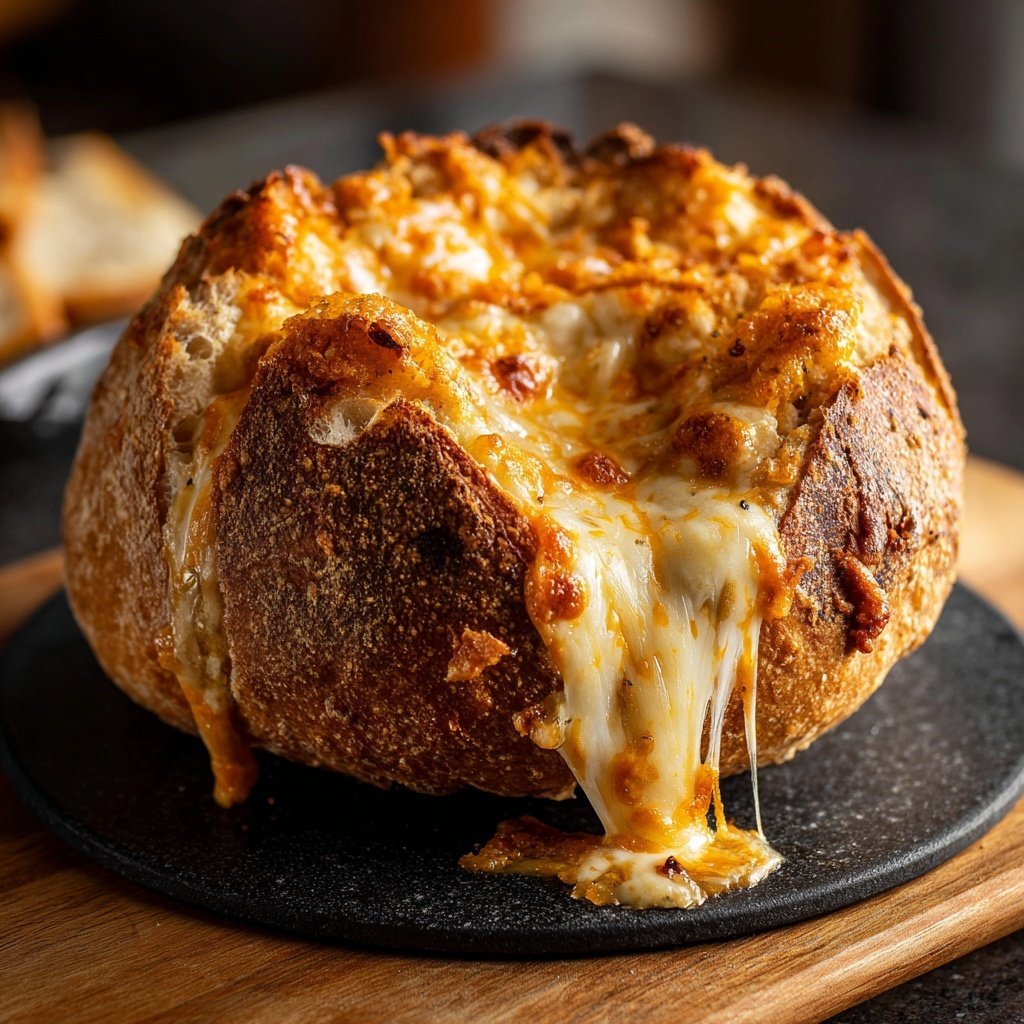 Cheesy Fondue Bread Bowl