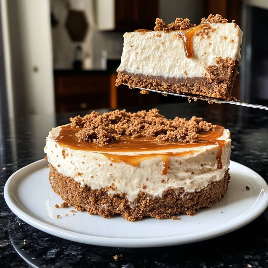 No-Bake Speculoos Cheesecake with Cookie Crust