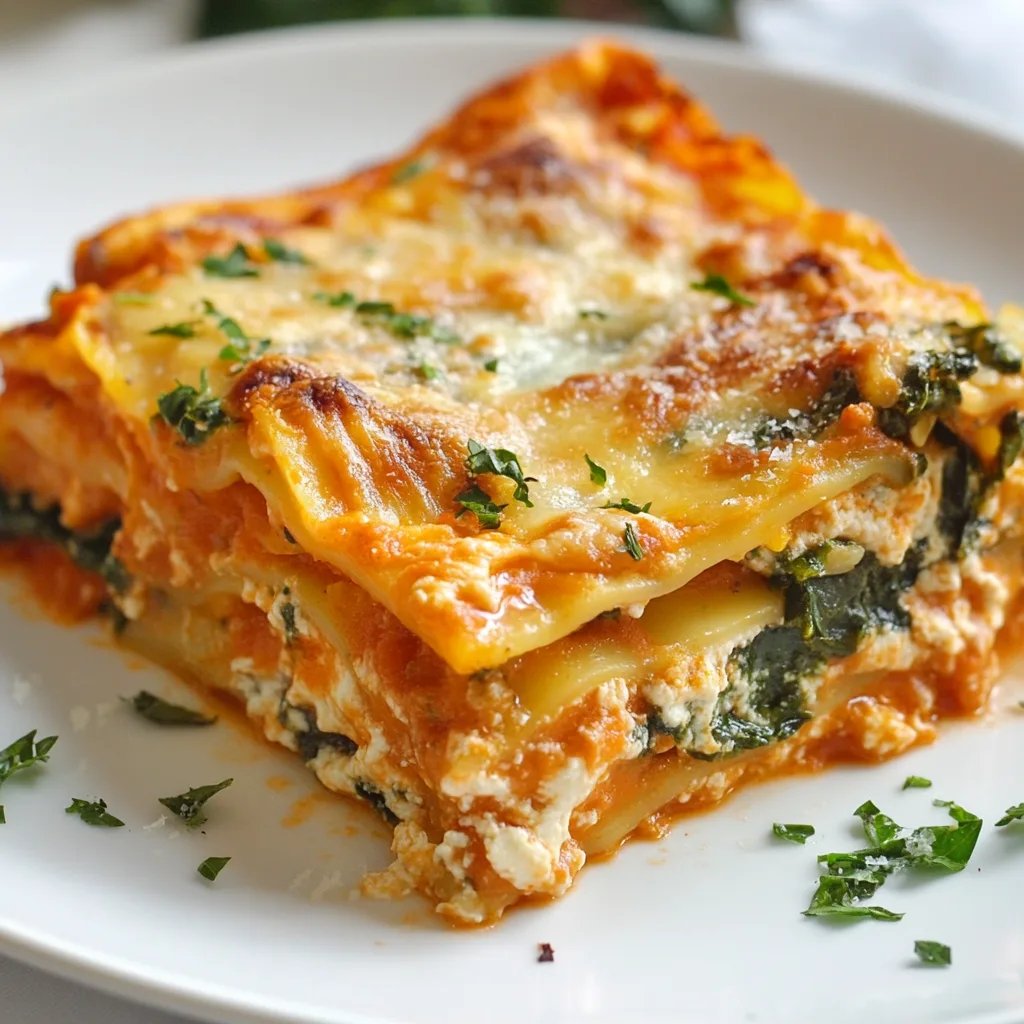 Vegetarian Pumpkin Spinach Lasagna