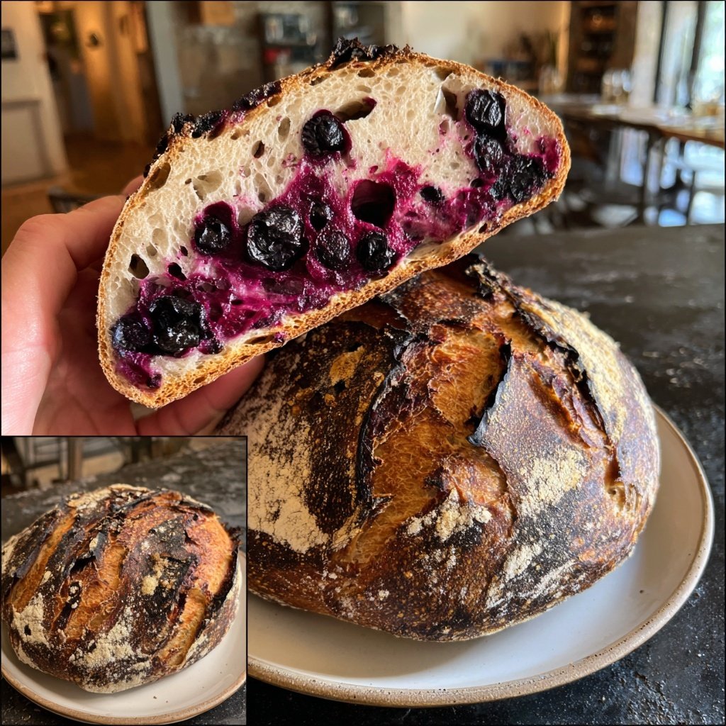 Blueberry Lemon Sourdough with Brown Sugar Topping