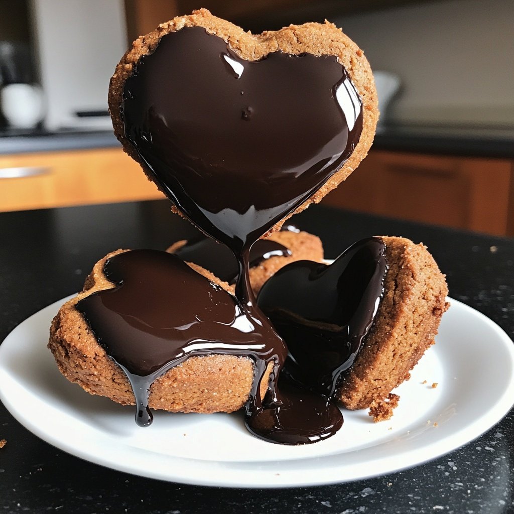 Gingerbread Hearts with Dark Chocolate Glaze