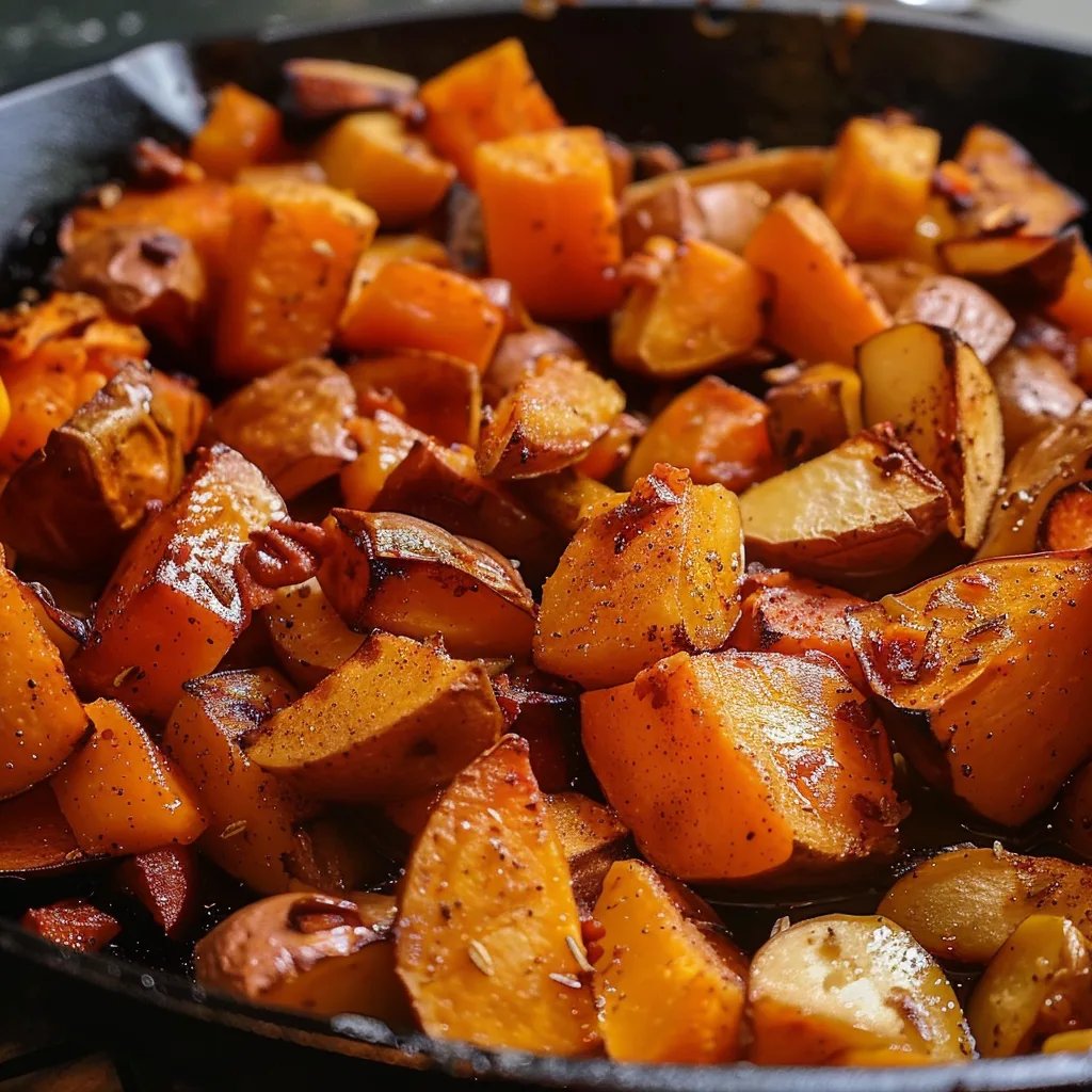 Roasted Apple Cinnamon Sweet Potatoes